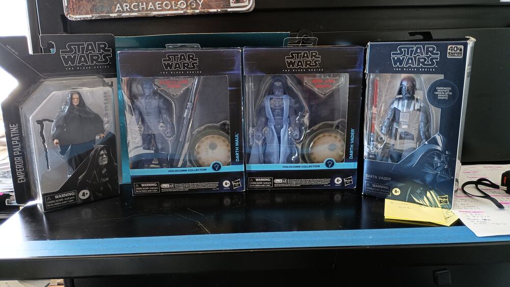 Star Wars Black Series NIB Maul Holocomm  Palpatine  Carbonized & Hologram Vader